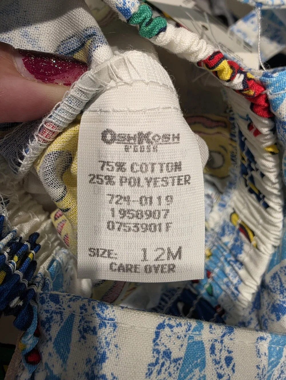 Nwt Vintage New With Tags Osh Kosh B'gosh Primary Fish Overalls 12 Month Usa